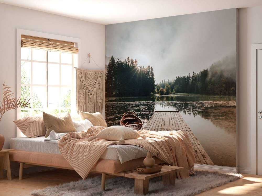 Foggy morning by the water