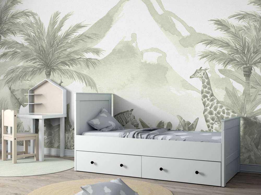 Animaux de la jungle en vert d'eau