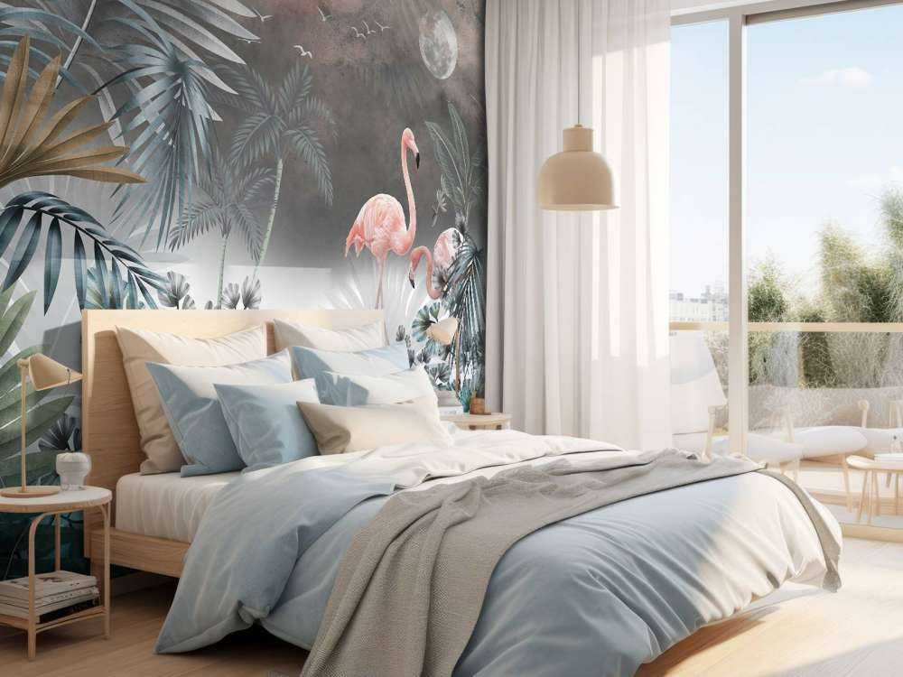 Flamants roses la nuit