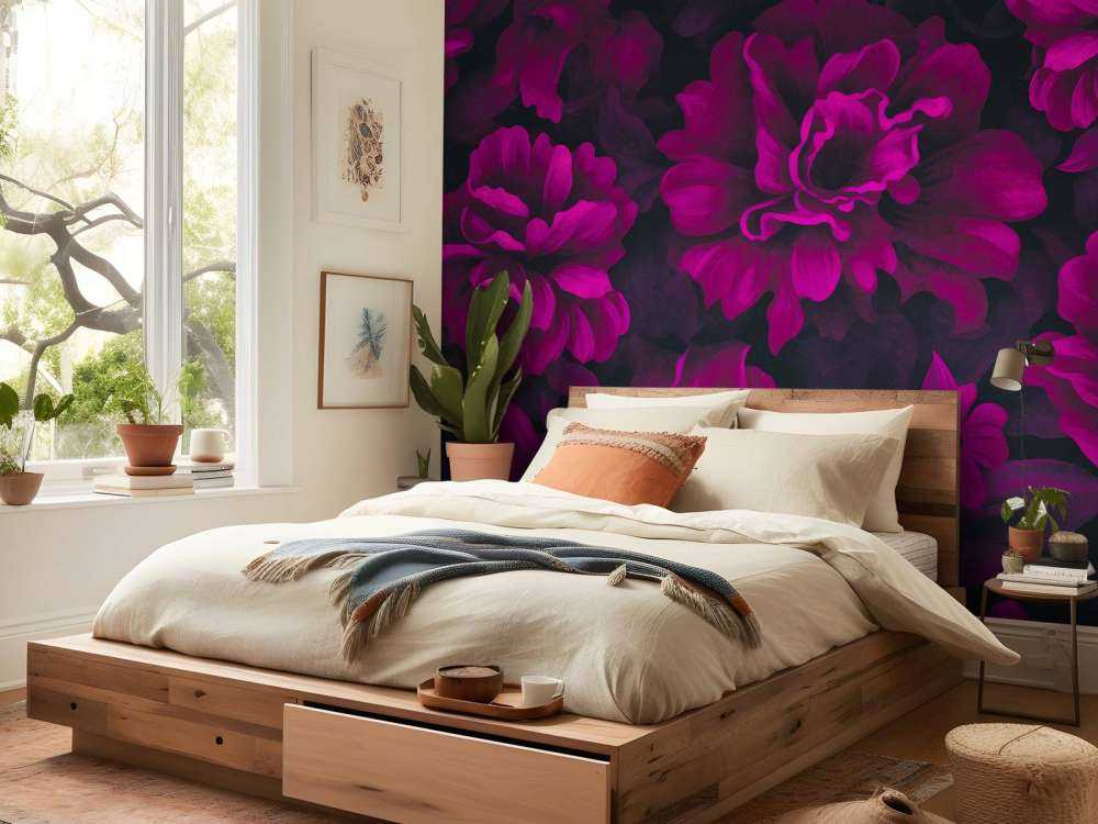 fleurs en velours rose, floral de luxe, opulenz