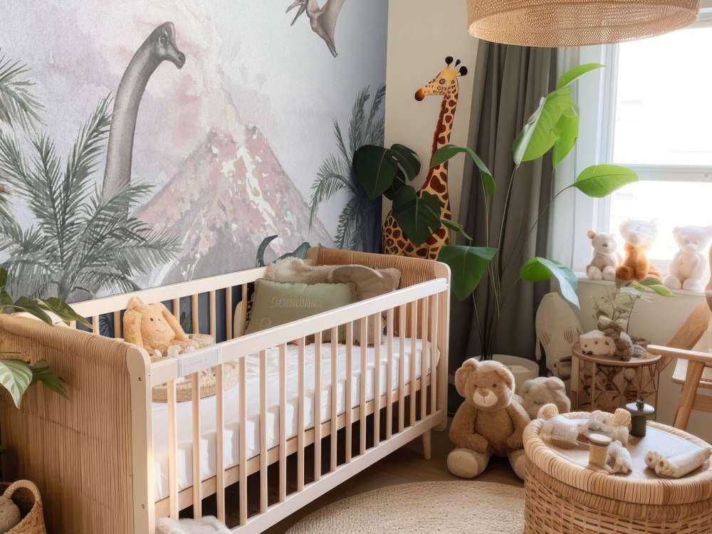 Dinos près d'un volcan