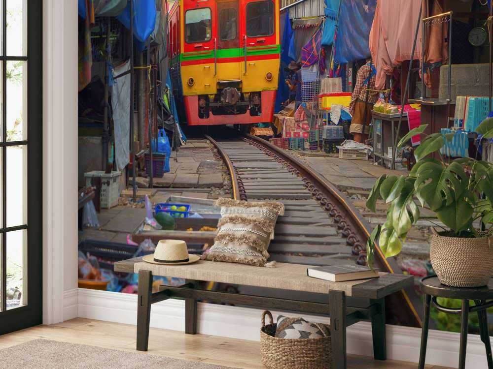 Train sur le marché