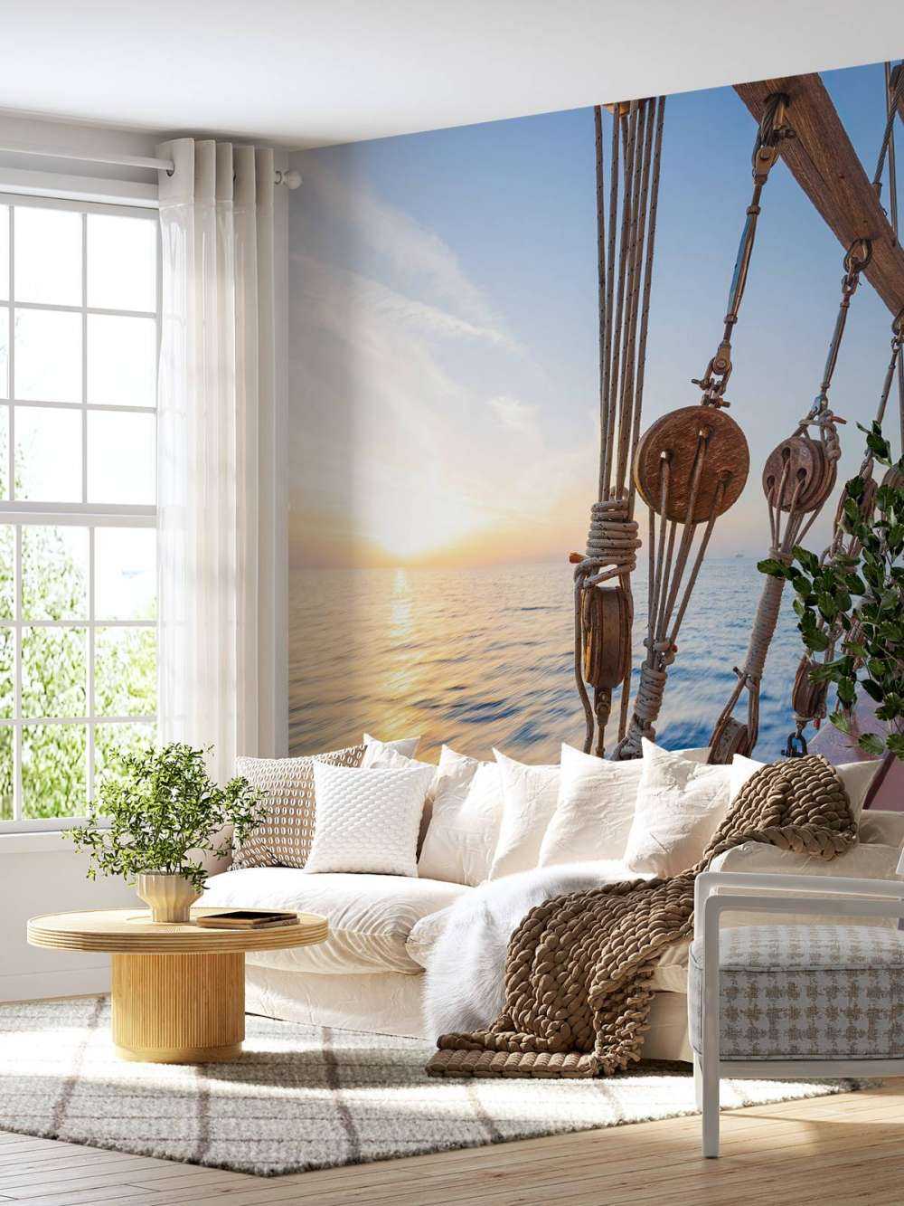 Voilier au coucher du soleil