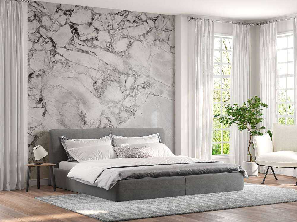 Marbre noir et blanc à structure grossière