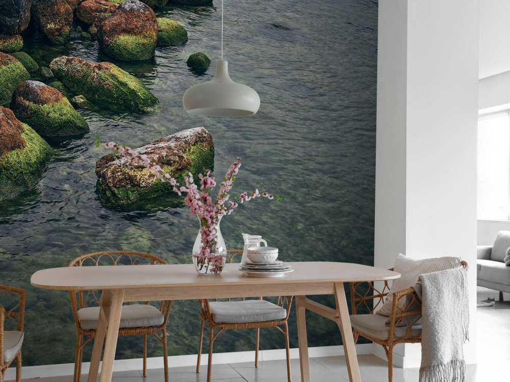 Roches au lac de montagne