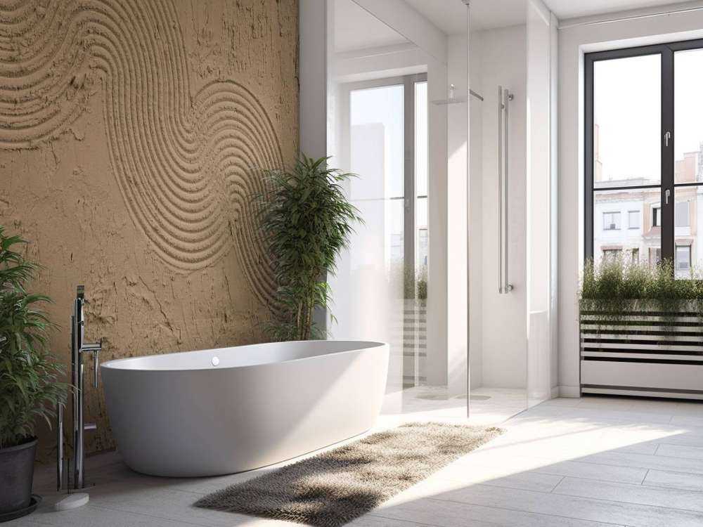 Jardin zen texturé en brun