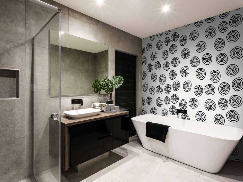 Cercles abstraits en noir et blanc