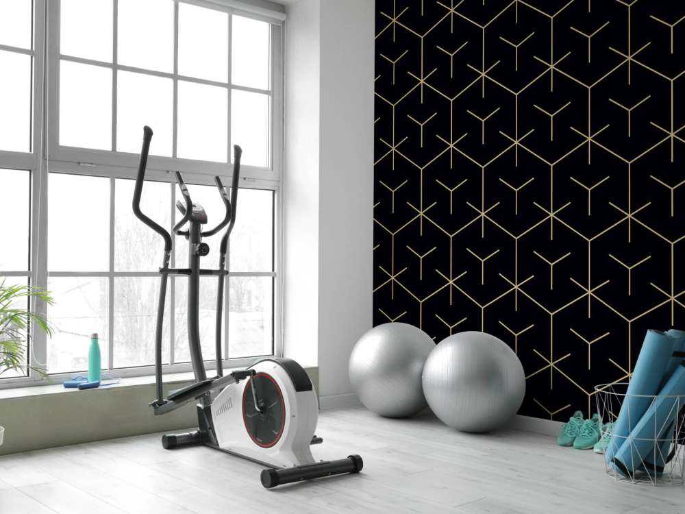 Motif Hexagones géométriques, noir