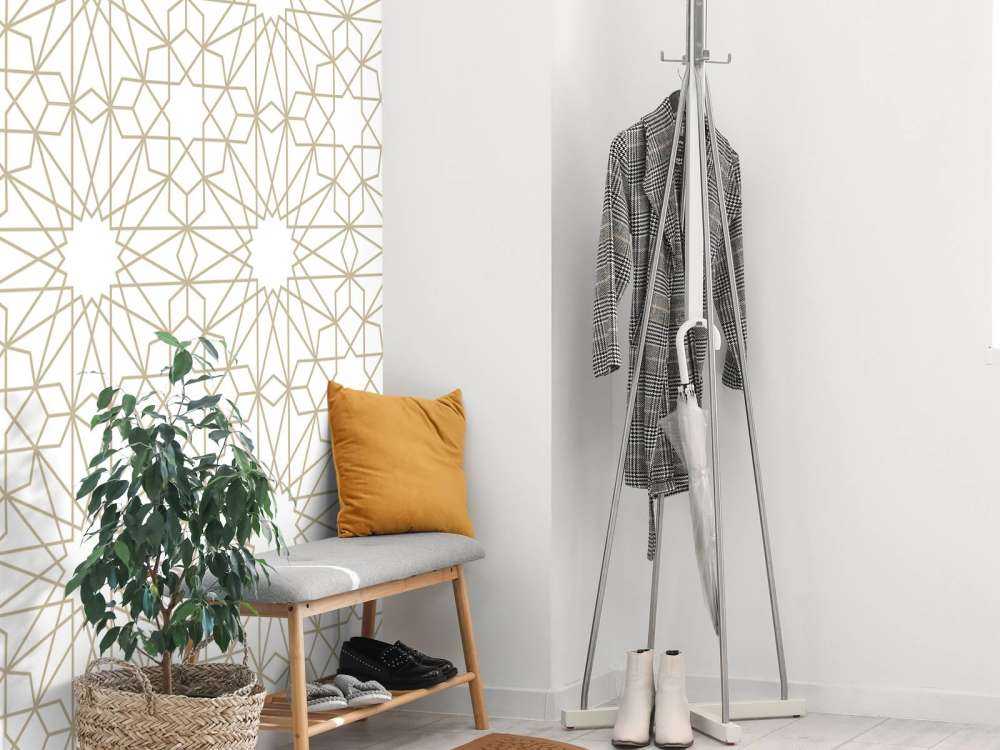 Motif Fleurs géométriques, blanches