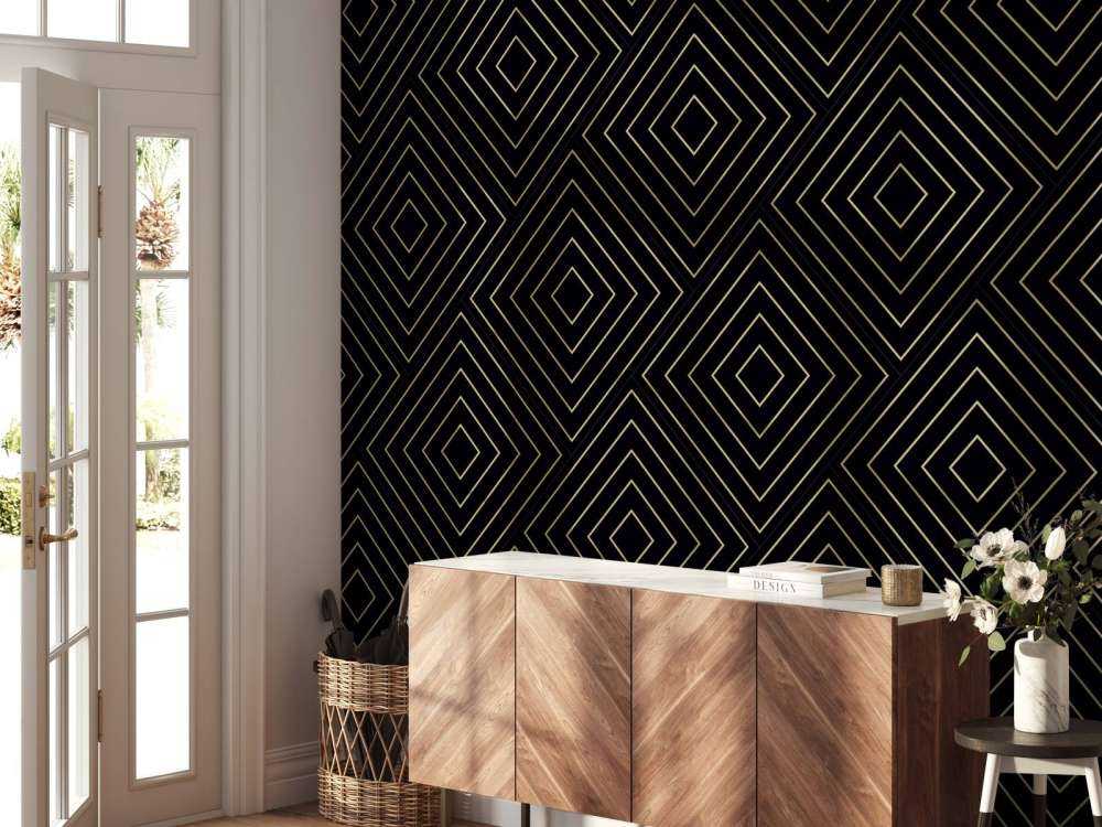 Motif en chevron, noir