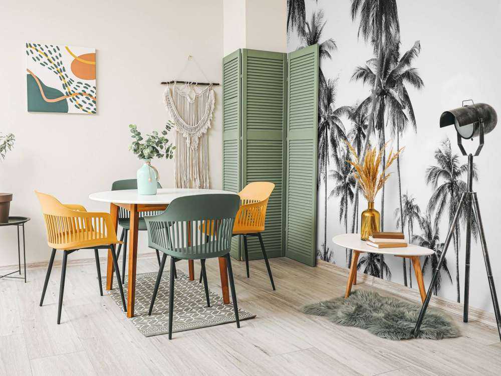 Palmiers en noir et blanc