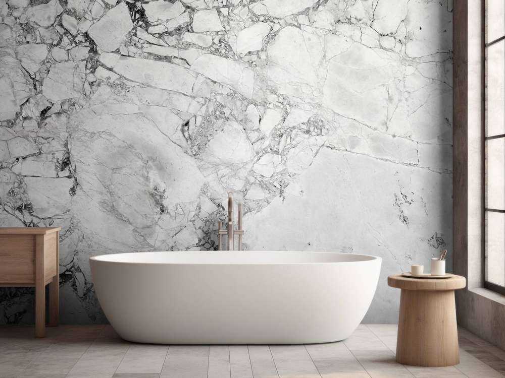 Marbre noir et blanc à structure grossière