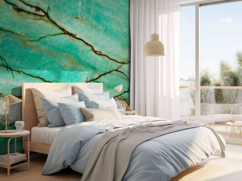 Gros plan sur une bille verte