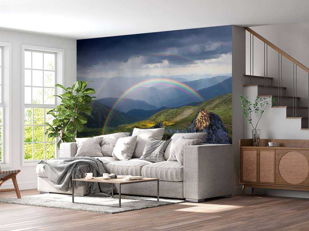 Paysage avec des fleurs