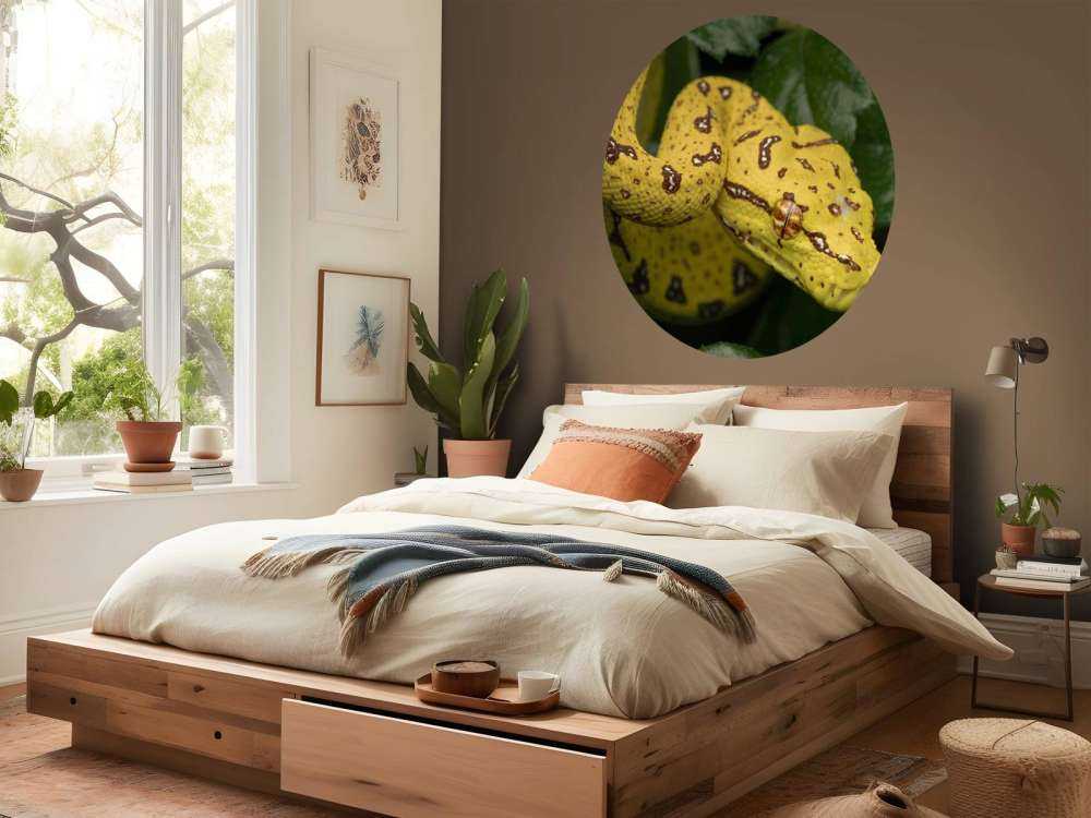 Gros plan sur un python arboricole