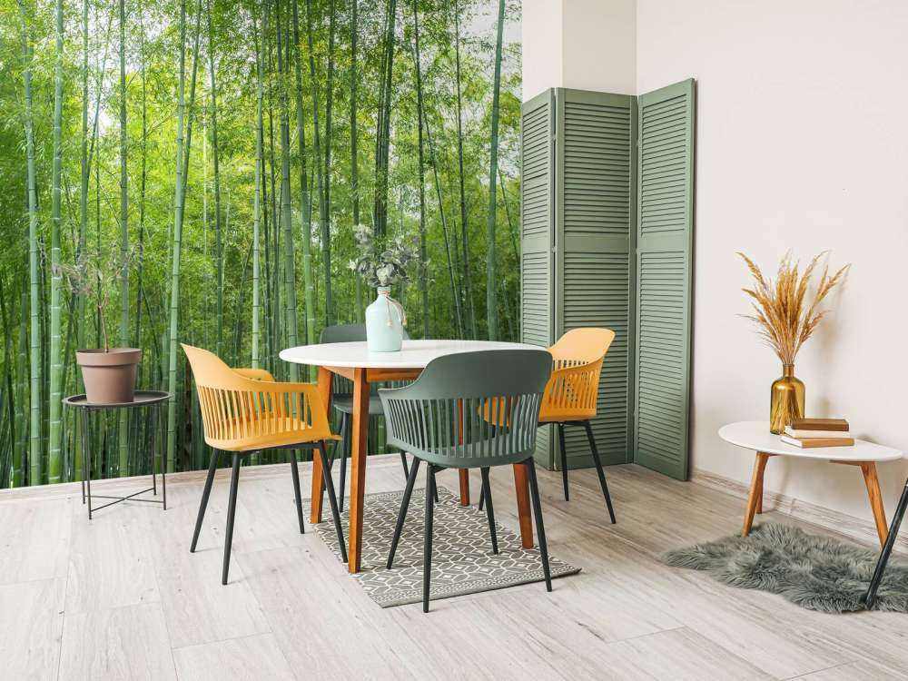 Forêt de bambous verts