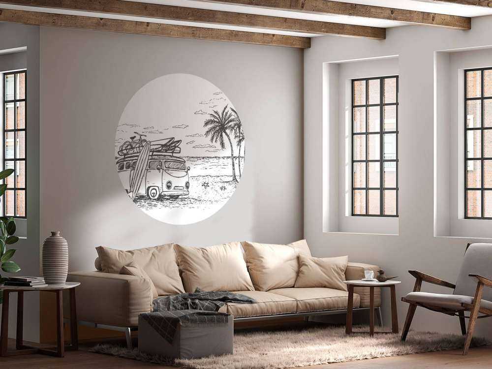 Dessin de plage style crayon