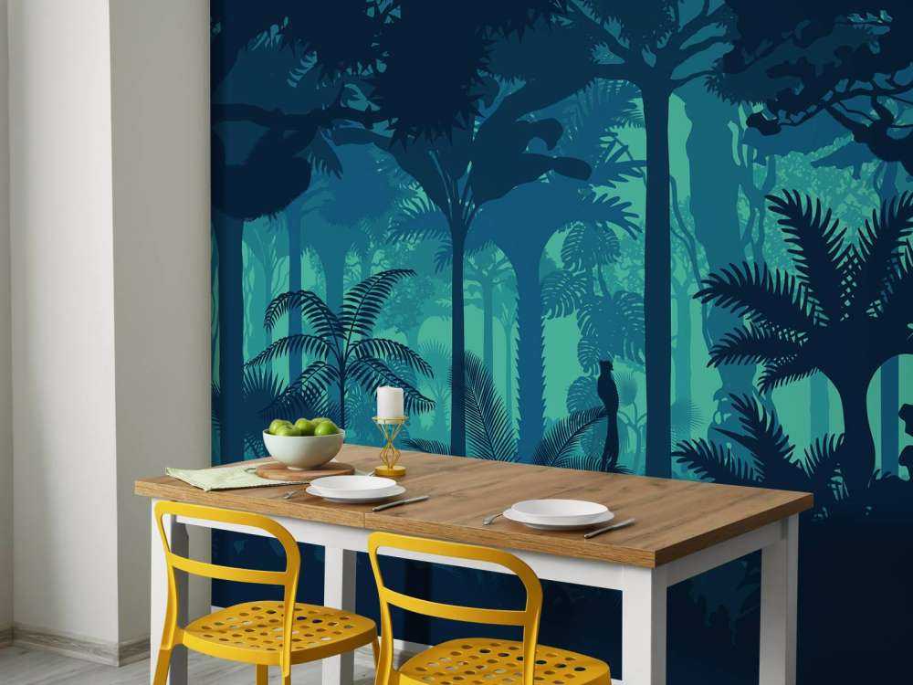 Silhouettes bleues de la jungle