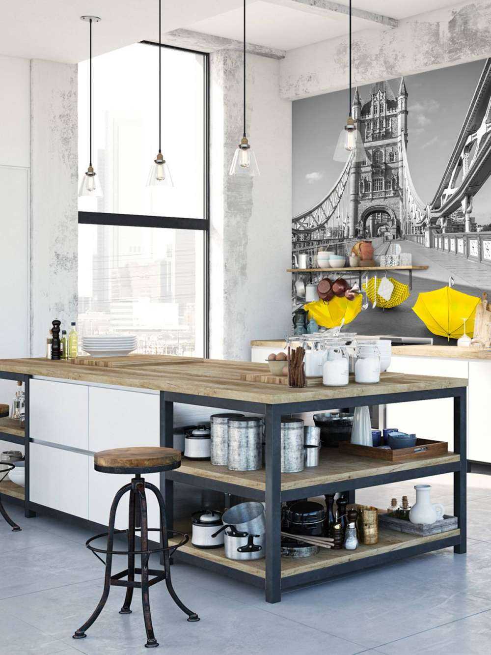 Parapluies jaunes sur le Tower bridge