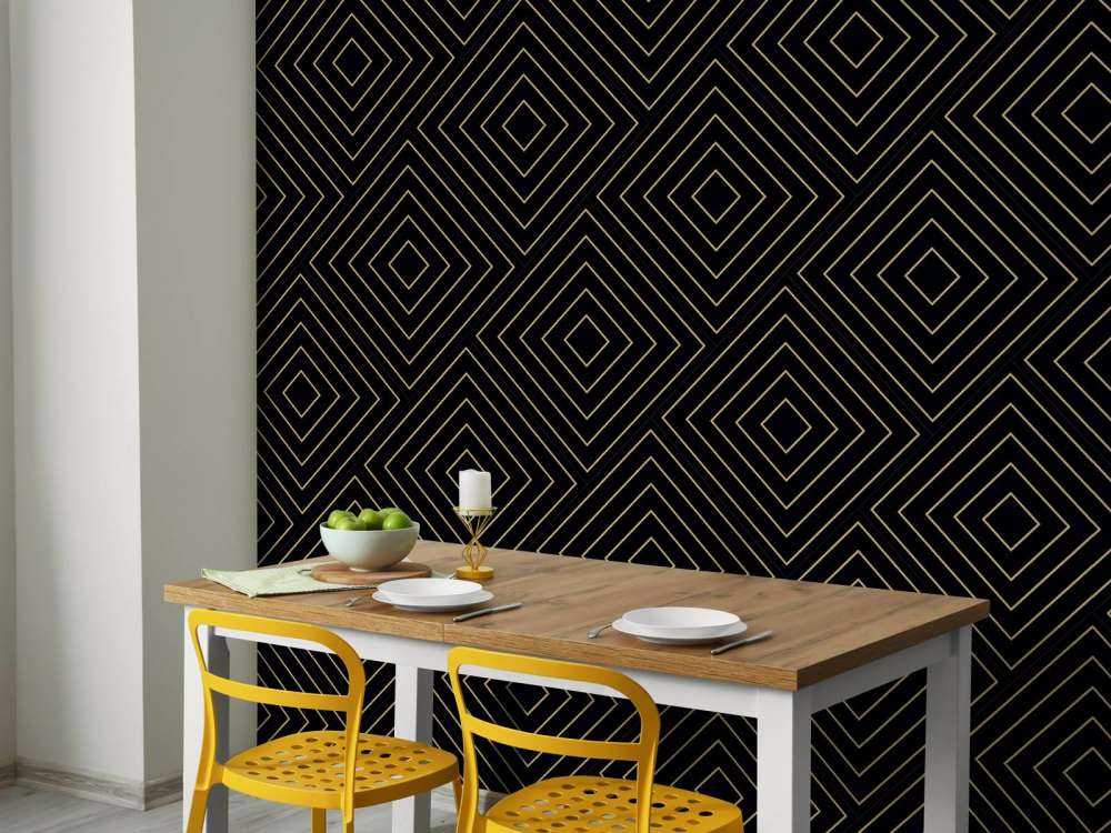 Motif en chevron, noir