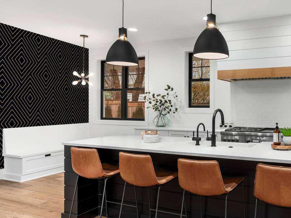 Motif en chevron, noir