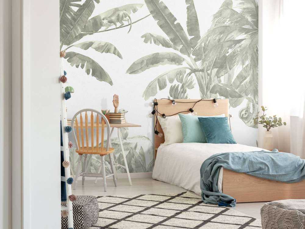 Petits animaux de la jungle en vert d'eau