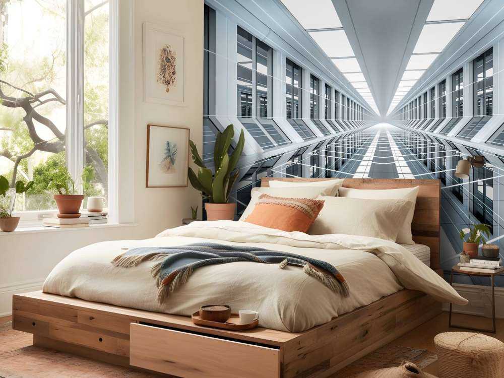 Couloir 3D dans un bureau