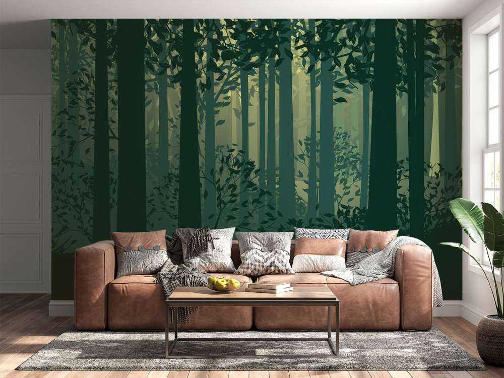 Paysage forestier abstrait