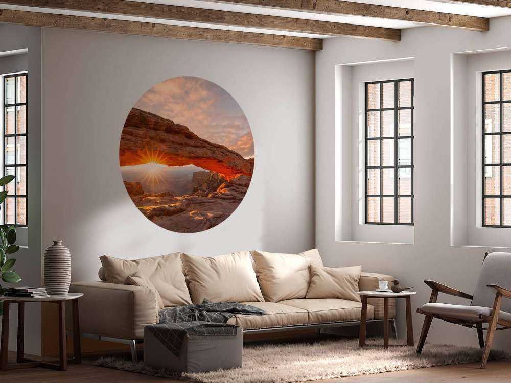 Coucher de soleil sous les rochers