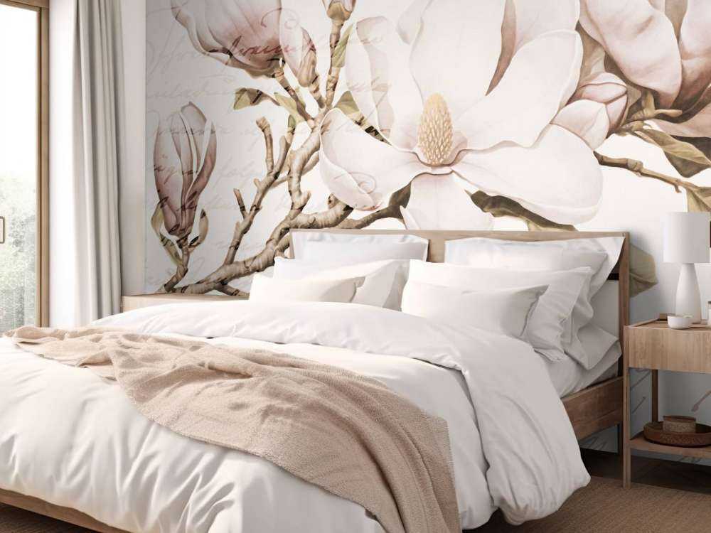 Romance printanière de magnolia, art floral nostalgique