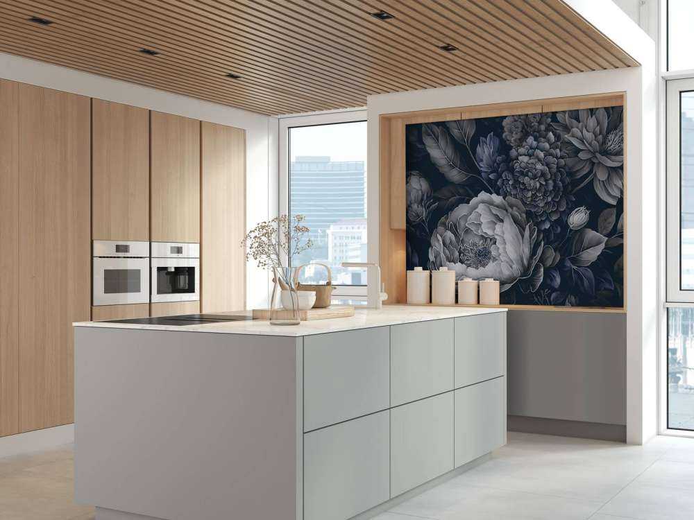 bleu baroque grand floral