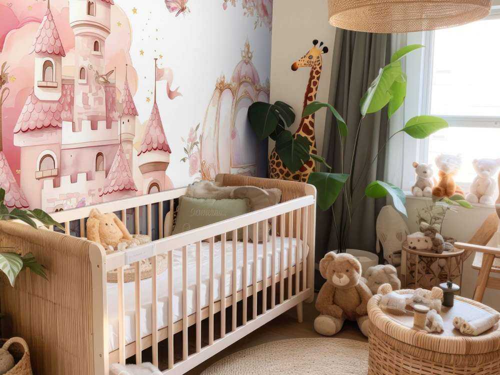 Château de contes de fées et carrosse de roses