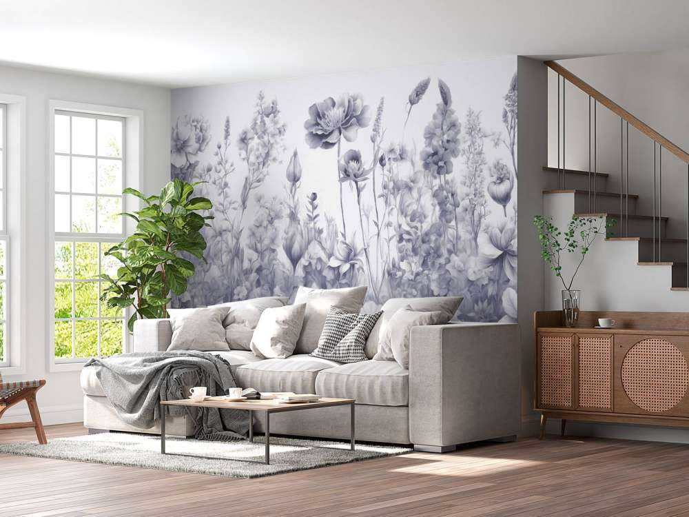 Fleurs de mon âme sans couture - violet