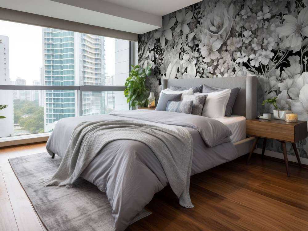 Festival de fleurs sans couture - beige