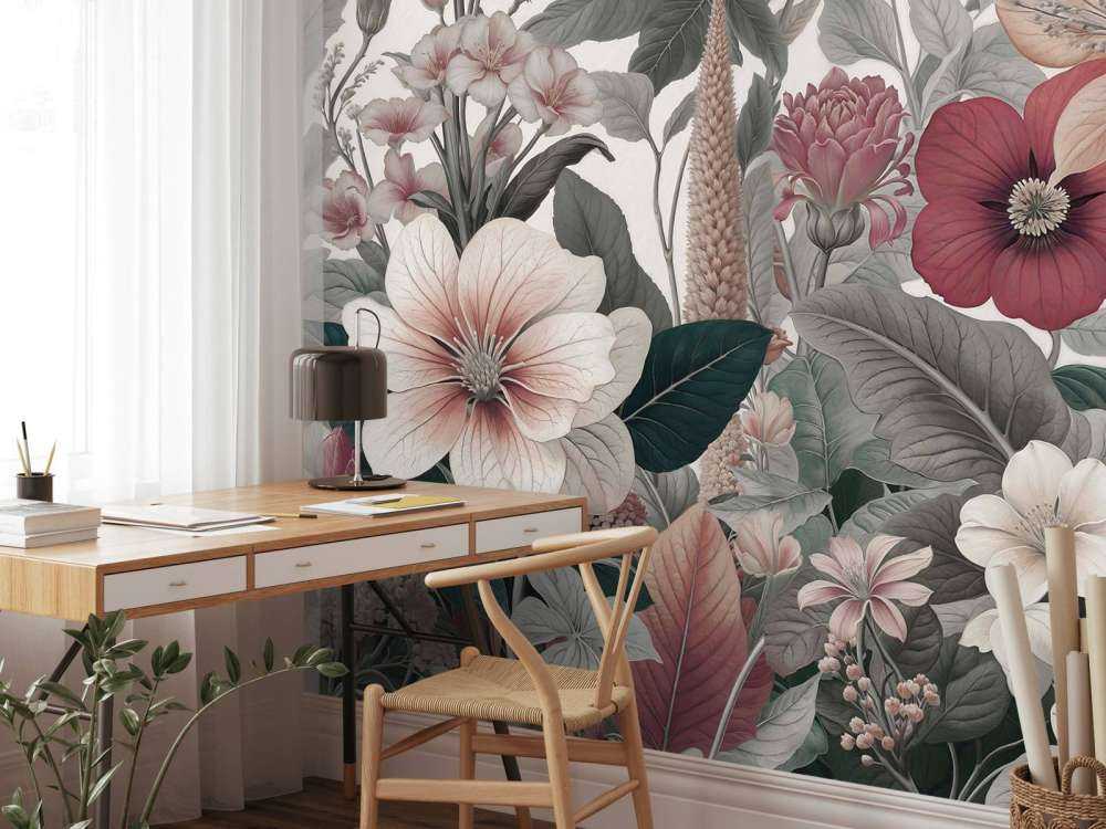 Fleurs artistiques dans des tons terreux doux
