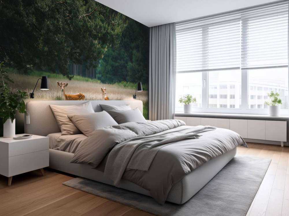 Vredige Weide avec des Chevreuils Sauvages