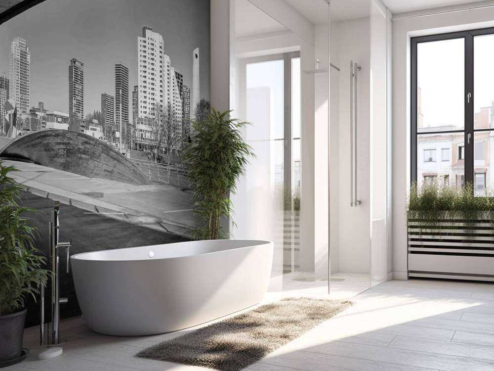 Skyline de Rotterdam sous le pont