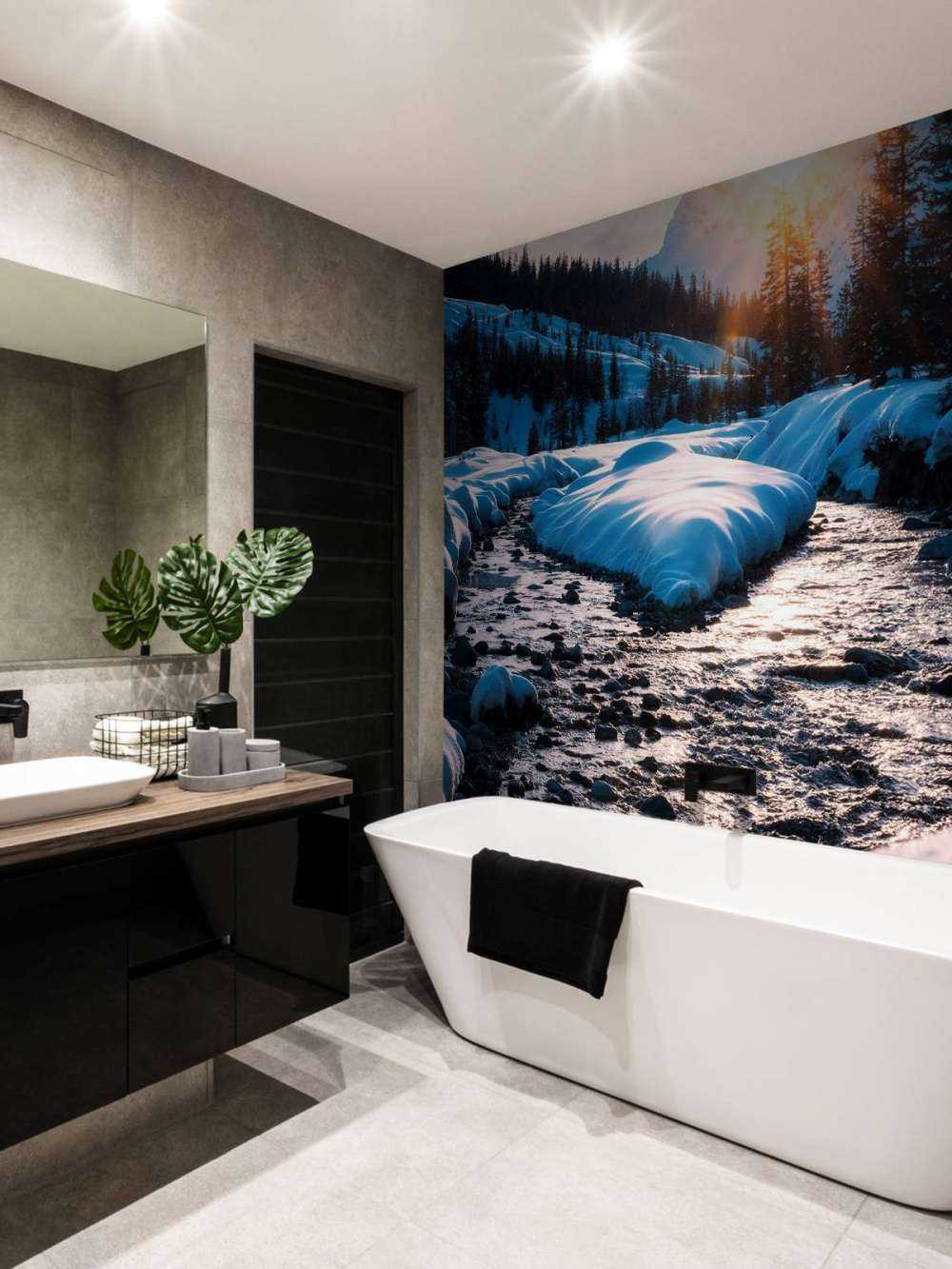 Bergbeek dans la lumière dorée de l'hiver