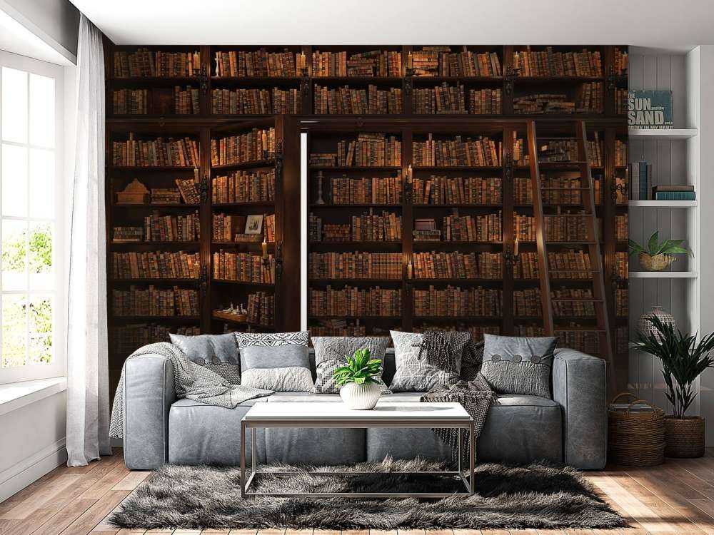 Bibliothèque secrète avec porte cachée