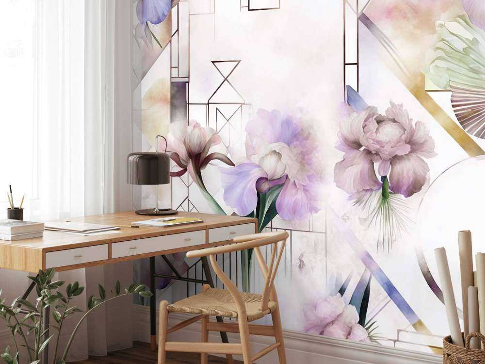 Géométrie aquarelle rose