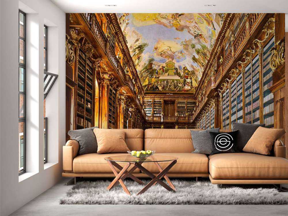 Bibliothèque historique en bois chaud
