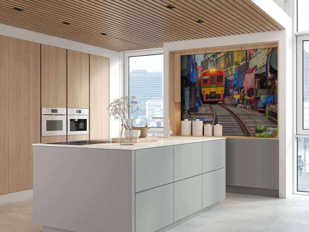 Train sur le marché