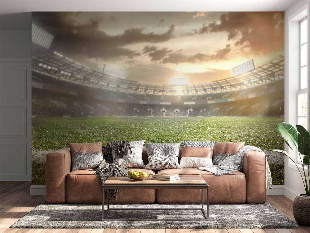 Stade avec gazon artificiel