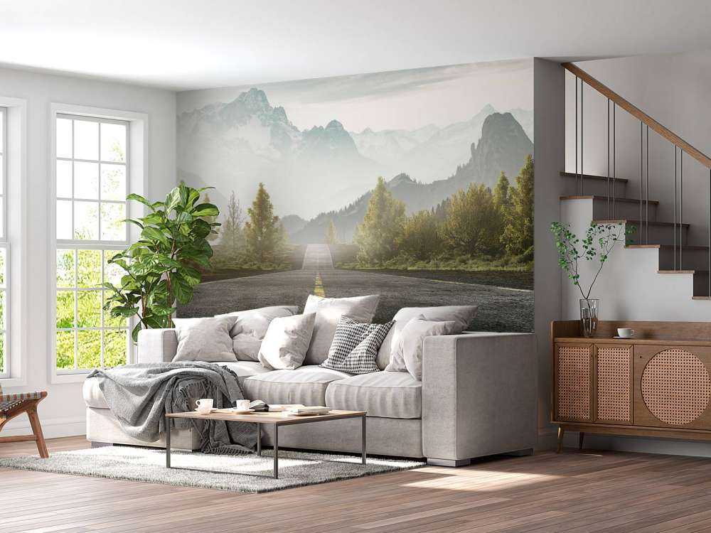 Route avec les montagnes