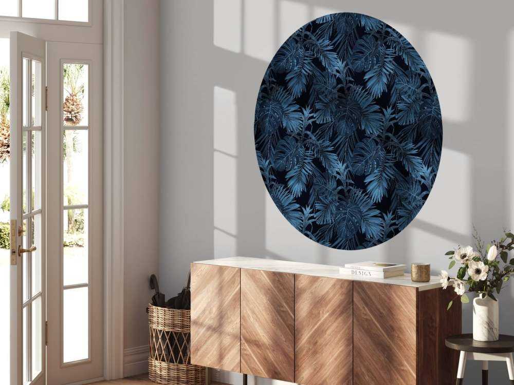 Motif Feuilles tropicales bleues