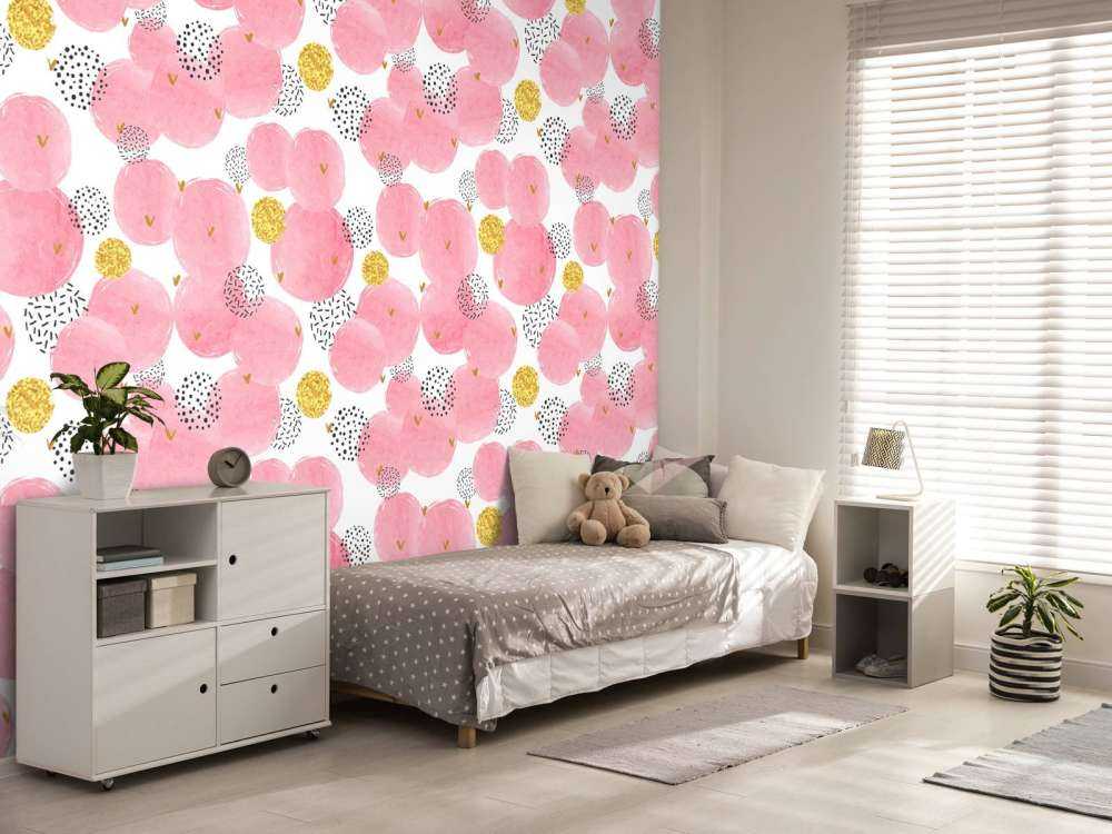 Cercles roses et dorés