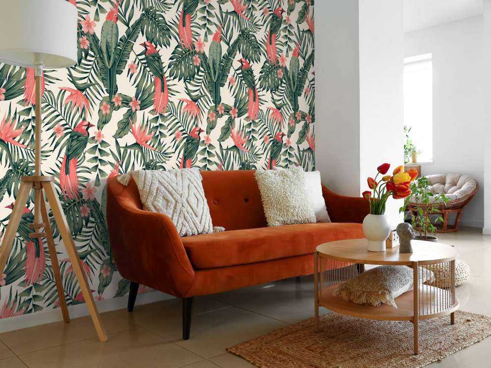 Plantes, fleurs et oiseaux tropicaux