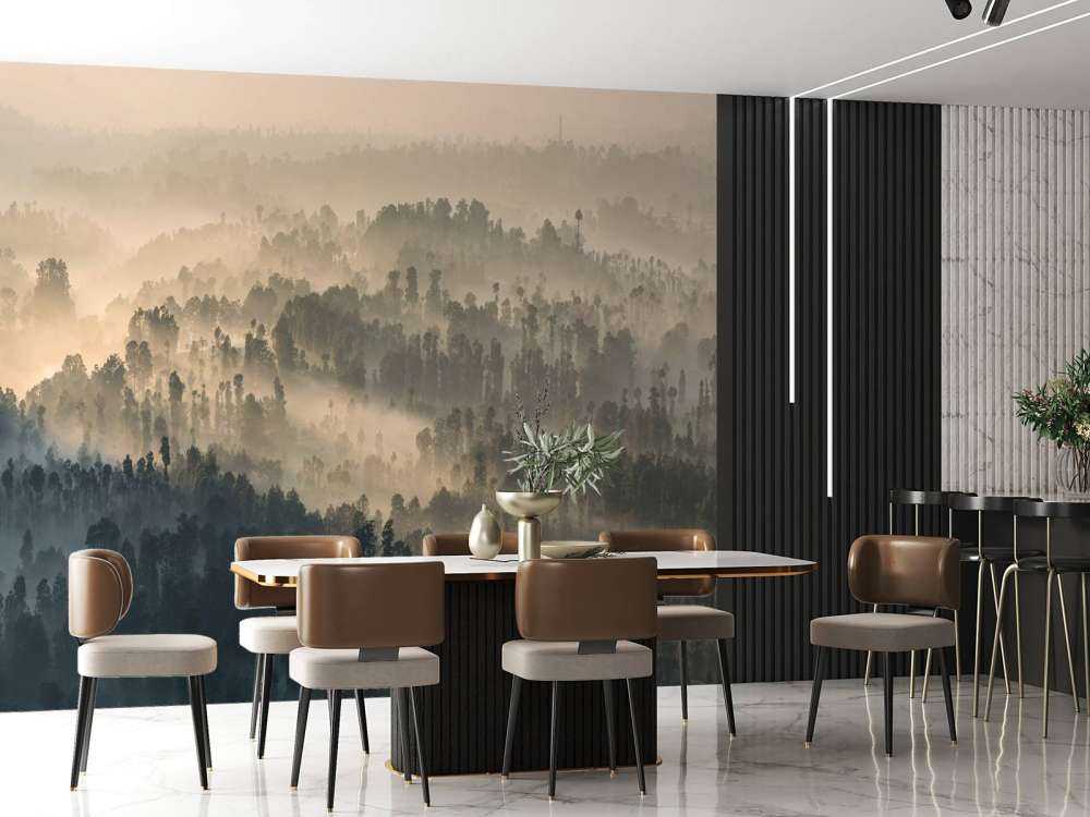 Montagnes brumeuses en Indonésie