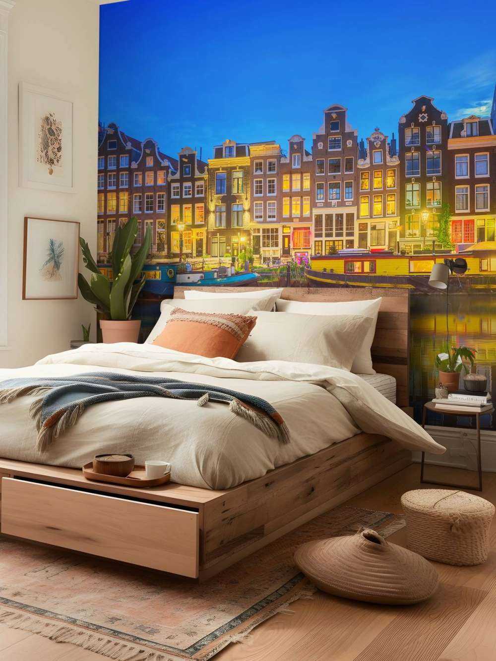 Le canal d'Amsterdam la nuit