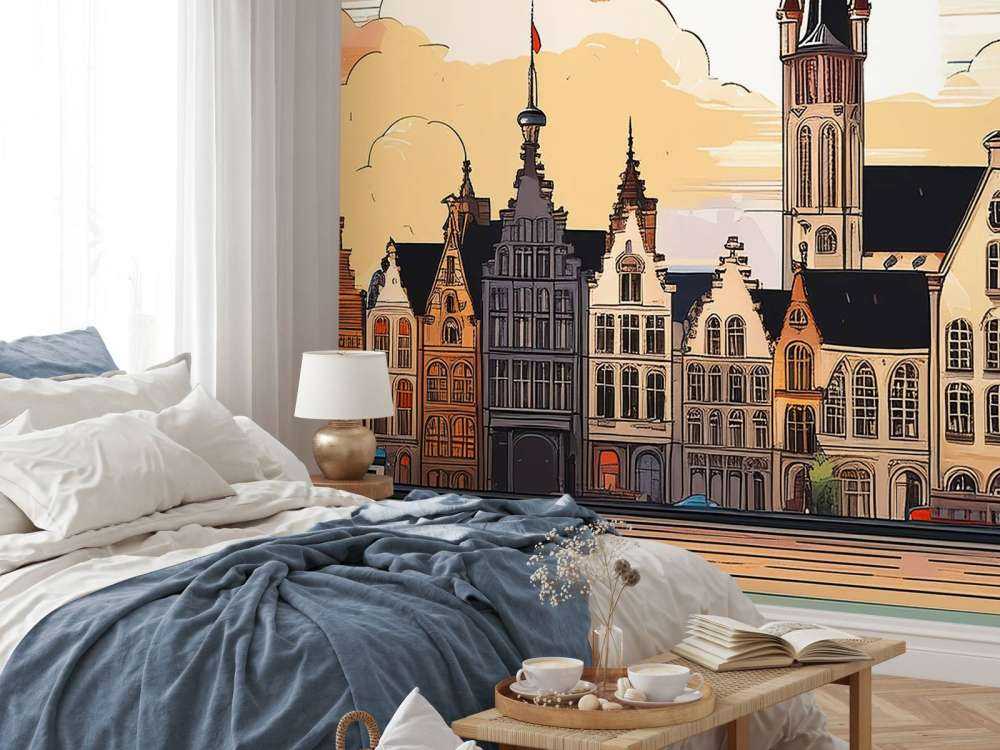 Illustration vintage de Gand